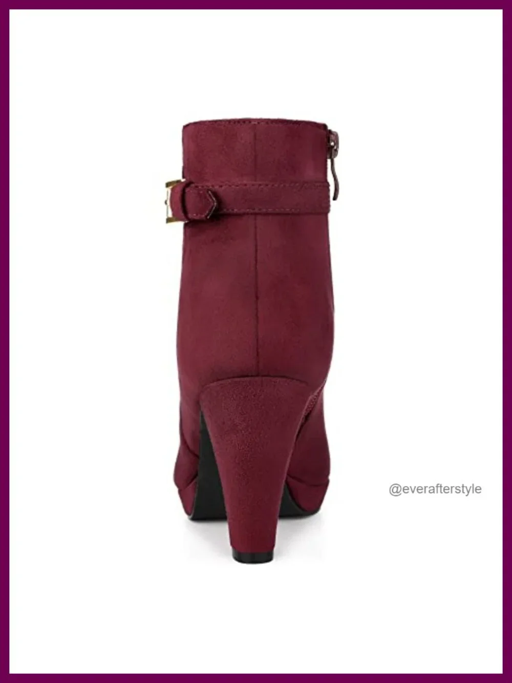 Faux Suede Platform Ankle Booties Chunky Heel Side Zip